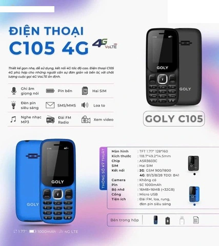 Điện thoại Goly C105 4G