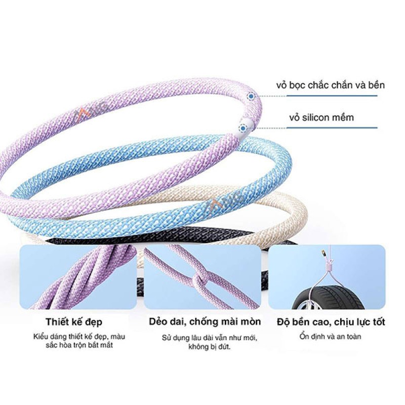 Cáp sạc nhanh Type-C to Type-C Rockspace Z21 1.2m