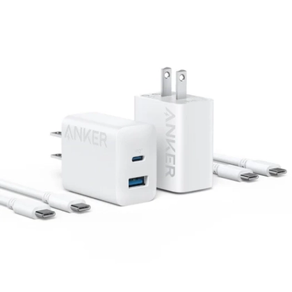 Bộ sạc nhanh 20W USB/USB-C to Type-C Anker 312 1C1A Ultra-Fast Charging B2348 White