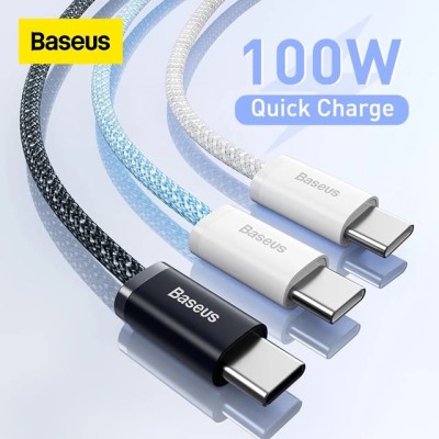 Cáp sạc nhanh Type-C to Type-C Baseus Fast Charging Cable 100W 6932172651626 LVE076-CC-1K Black